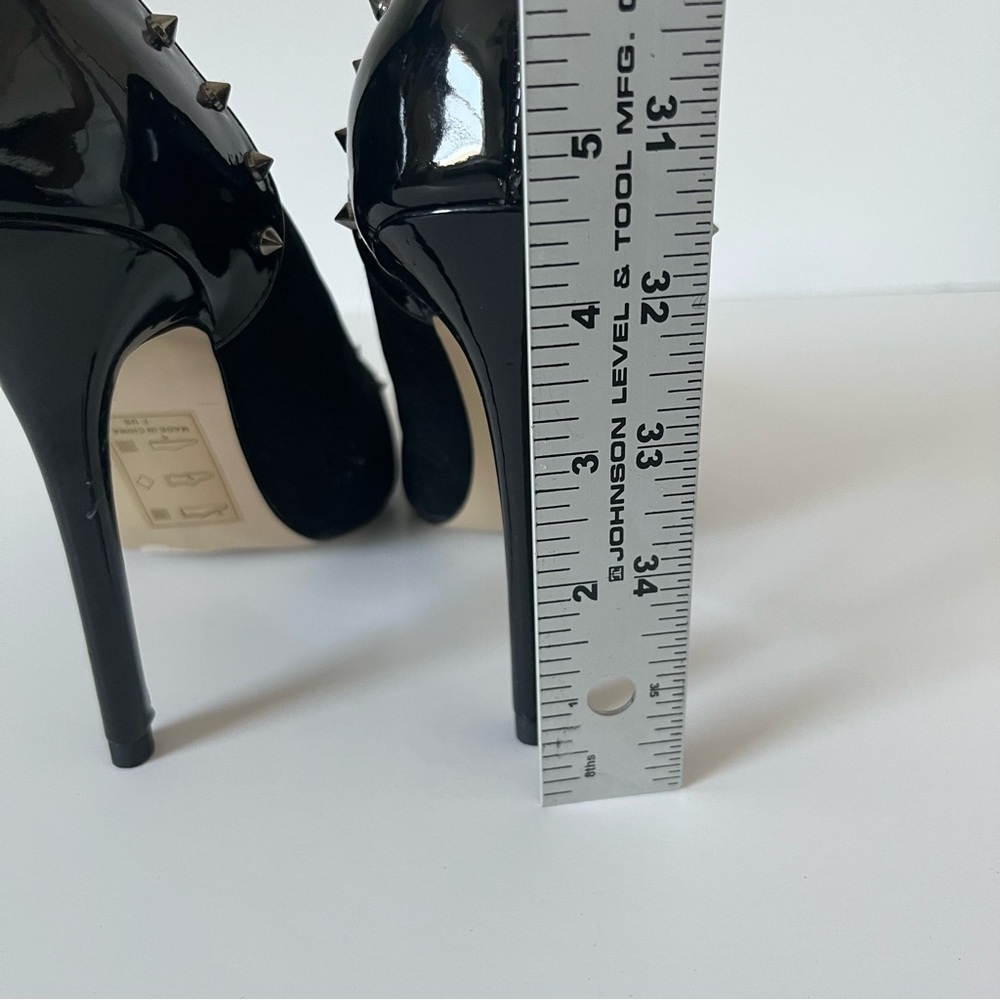 Vintage Y2K Shoe Dazzle Black Velvet Silver Spike Stiletto High Heel Shoe Size 7 - Picture 10 of 10